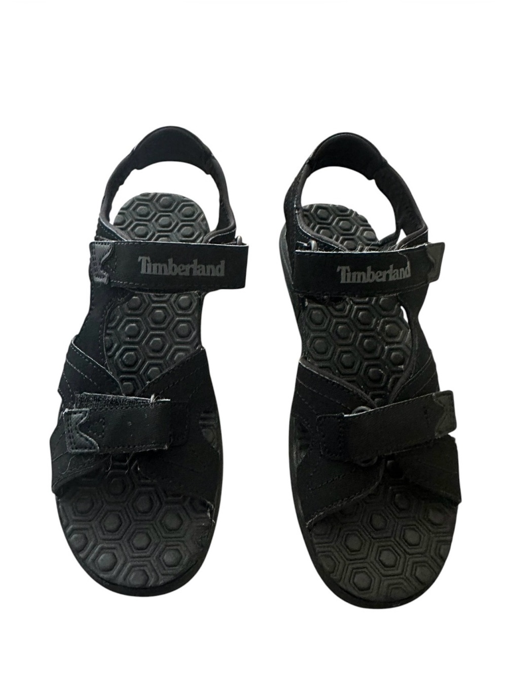Timberland Kids Black Hook-and-Loop Sport Sandals
